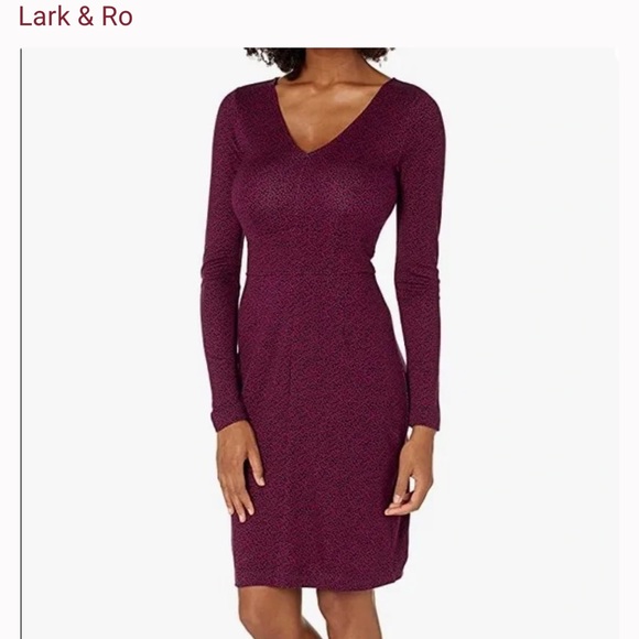 Lark & Ro Black &Pink print Long Sleeved Career Dress Size 2 - Picture 1 of 12